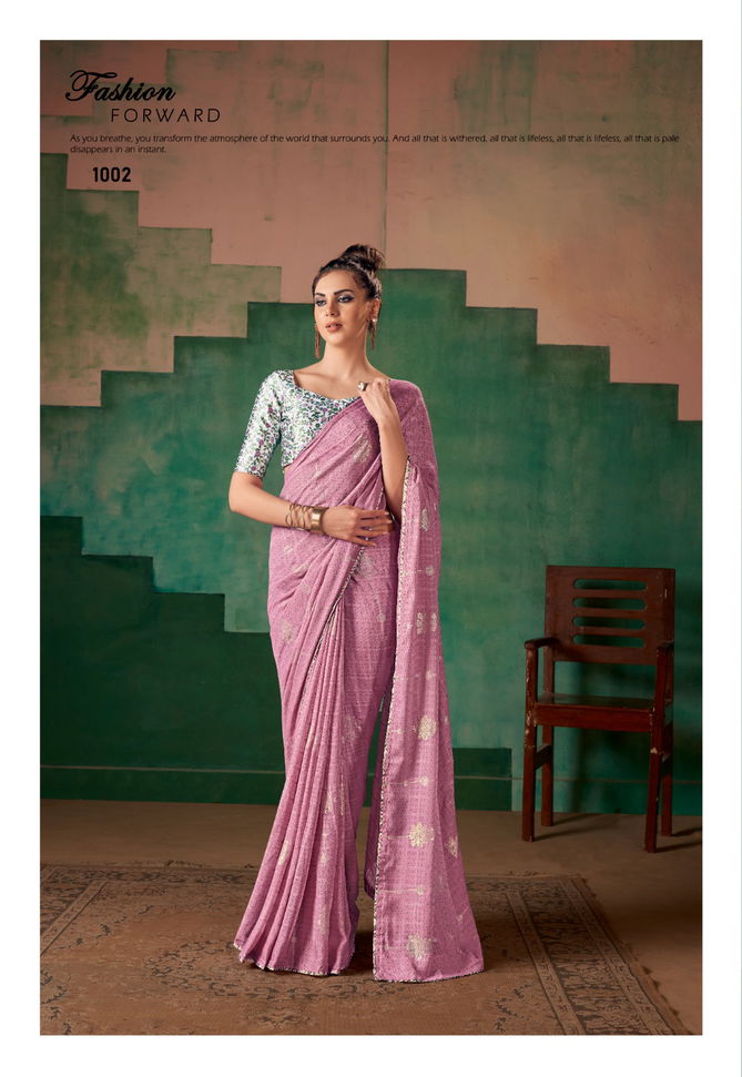 Stavan Sira Georgette Party Wear Sarees Catalog